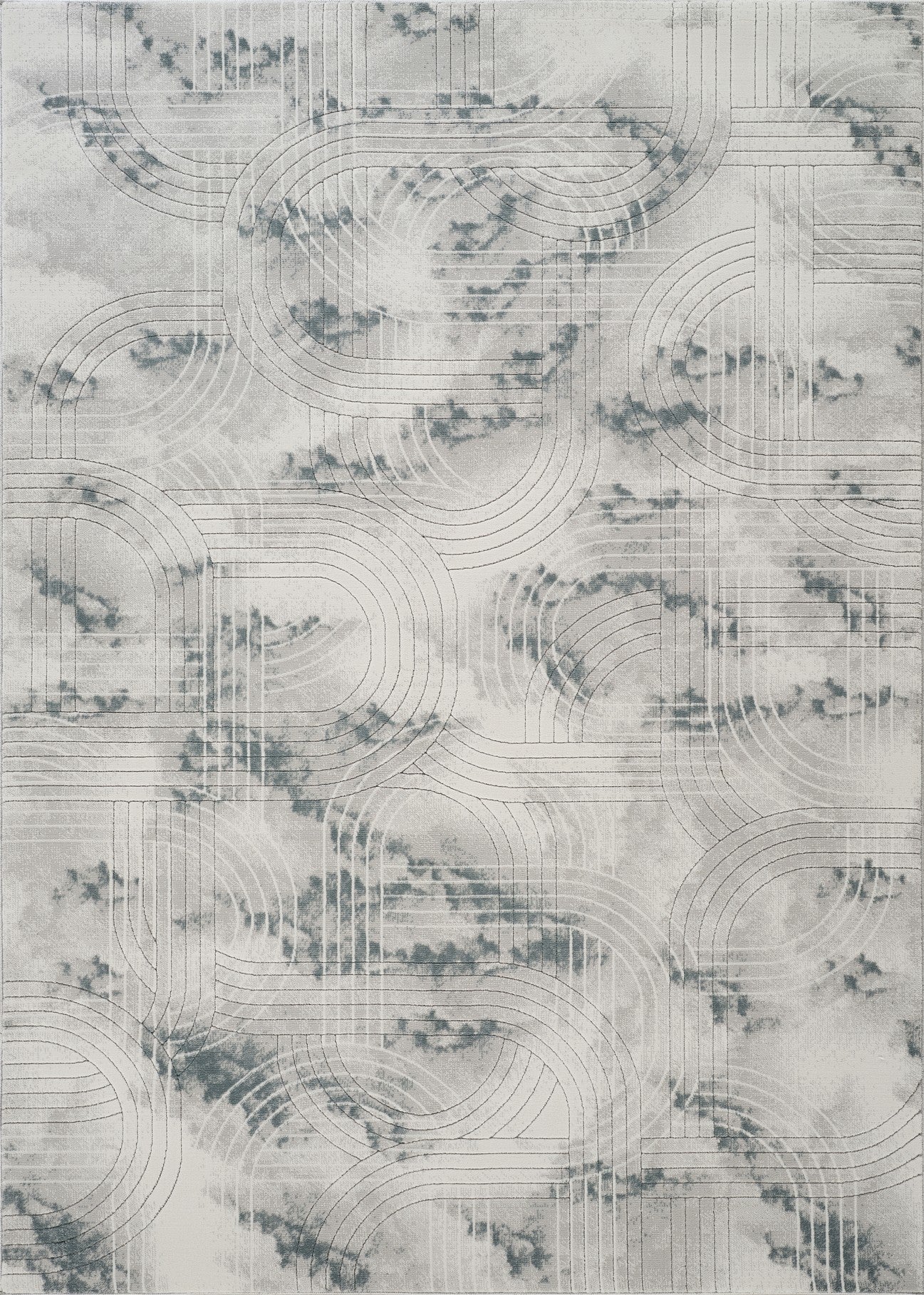Geometrix GC_DIM1003 Gray 7 ft. 10 in. x 10 ft. 6 in. Area Rug