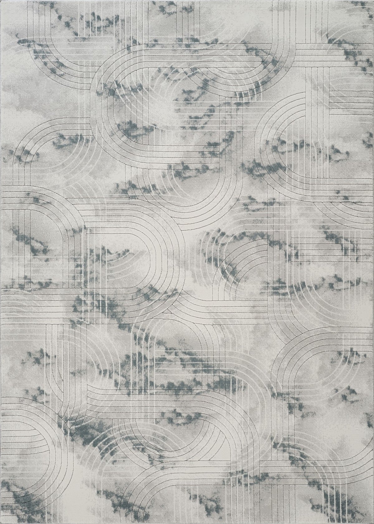 Geometrix GC_DIM1003 Gray 7 ft. 10 in. x 10 ft. 6 in. Area Rug