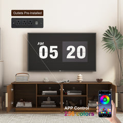 TV Stand  with 16 Color LEDs,68" Modern TV Stand,  TV Cabinet Entertainment Center for 55 60 65 Inch TV