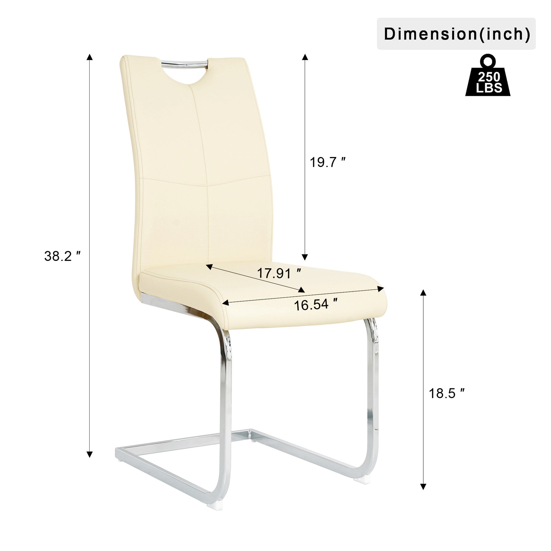 Modern Light Yellow PU dining chair living room chair upholstered chair, electroplated metal chair leg design, kitchen, living room, bedroom, dining room side chair  (Set of 4)