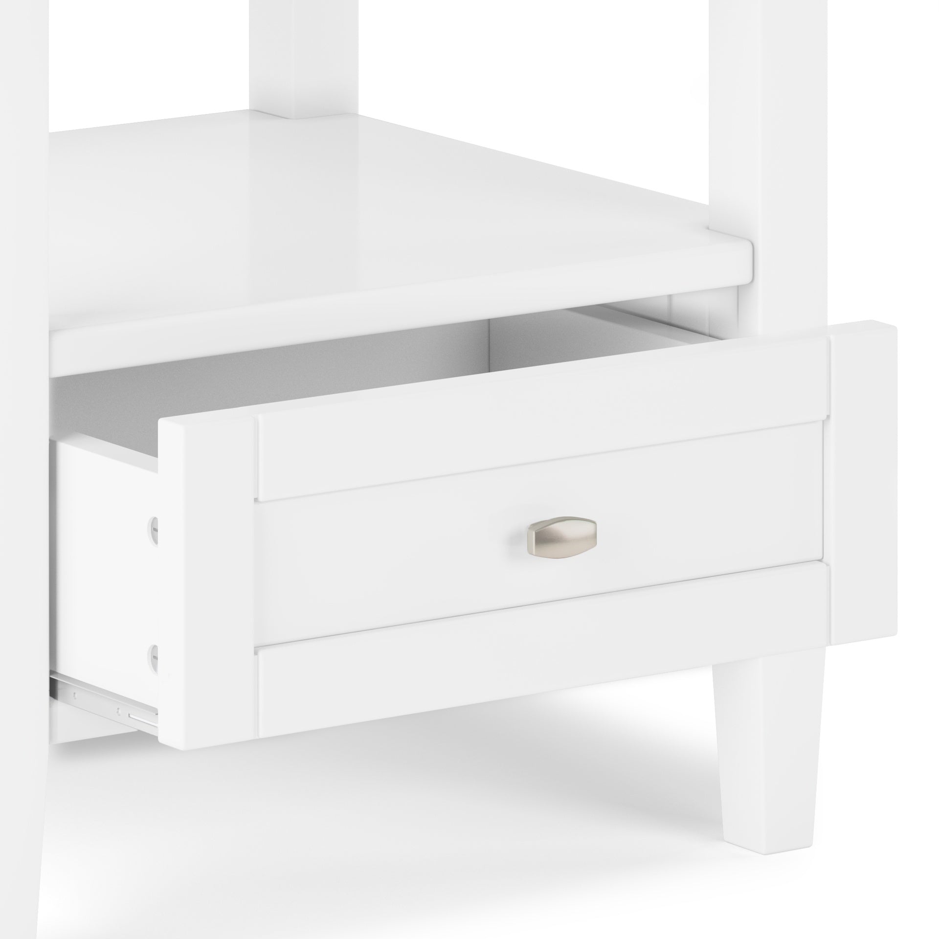 Warm Shaker Solid Wood 20 inch Wide Transitional End Table in White