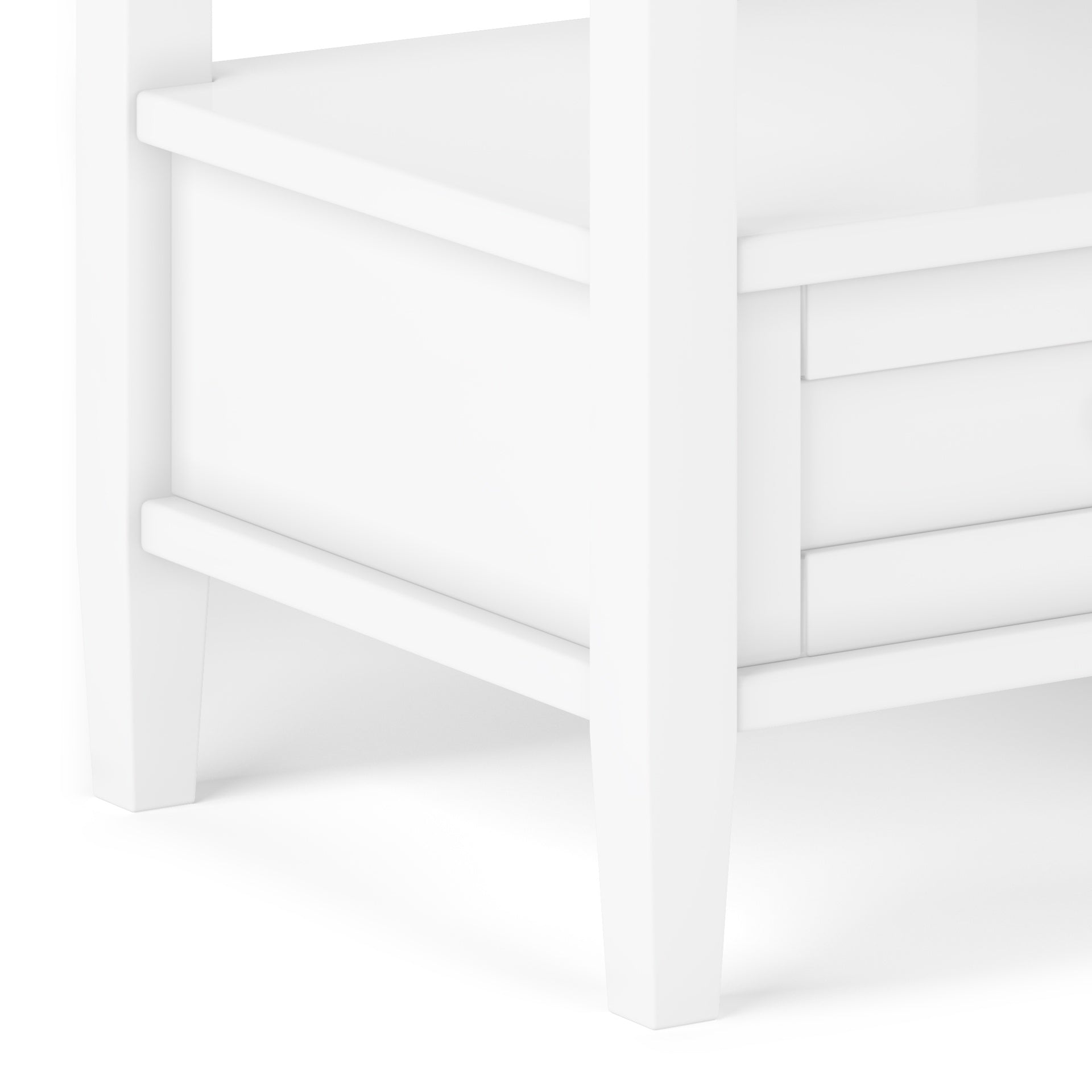 Warm Shaker Solid Wood 20 inch Wide Transitional End Table in White
