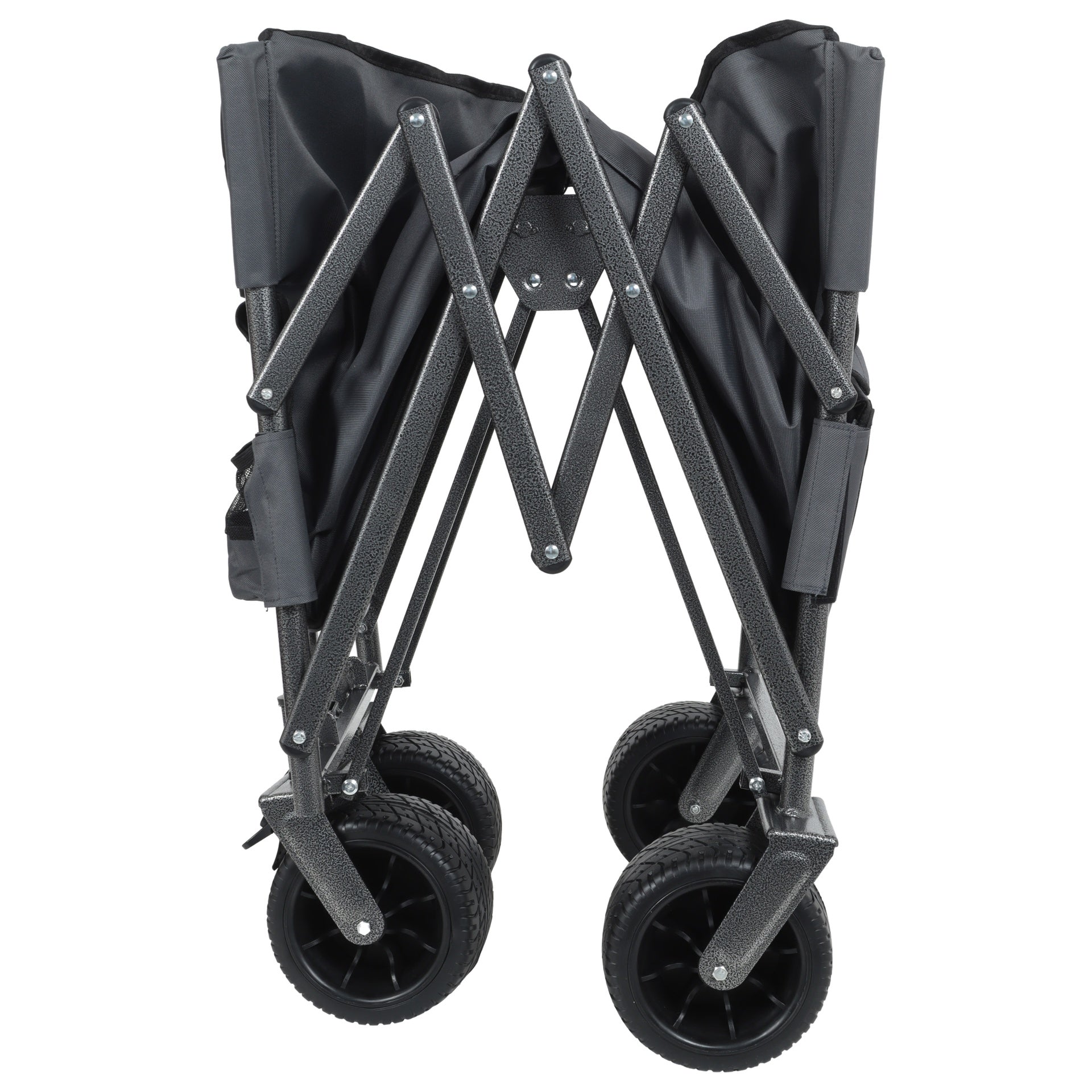3-in-1 Folding Wagon Cart with Bench Seat & Storage patent protection - Includes 1 ice pack, 500lbs Heavy-Duty Utility Wagon, 180L Capacity All-Terrain Wheels for Camping, Beach, Sports, Garden, gray