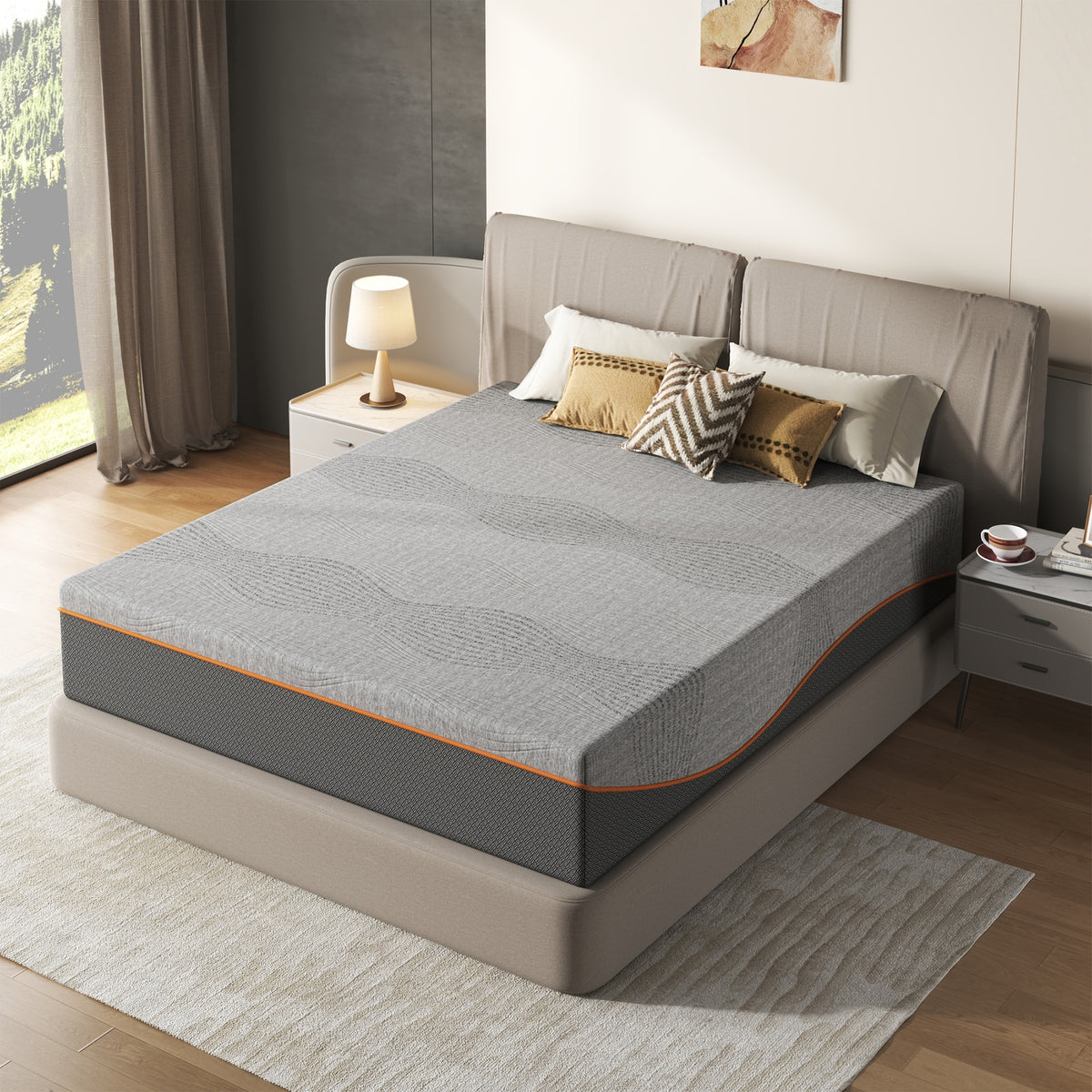 Queen Size Mattress,14 Inch Memory Foam Mattress, Fiberglass Free, Medium Feel, Breathable Cooling Layers, Certified Safe Materials