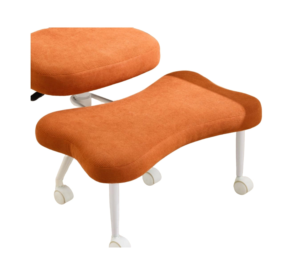 Meditation chair, an ergonomic cross-legged seating chair with lumbar support and a height-adjustable seat cushion, ideal for people engaged in high-intensity office work. ORANGE