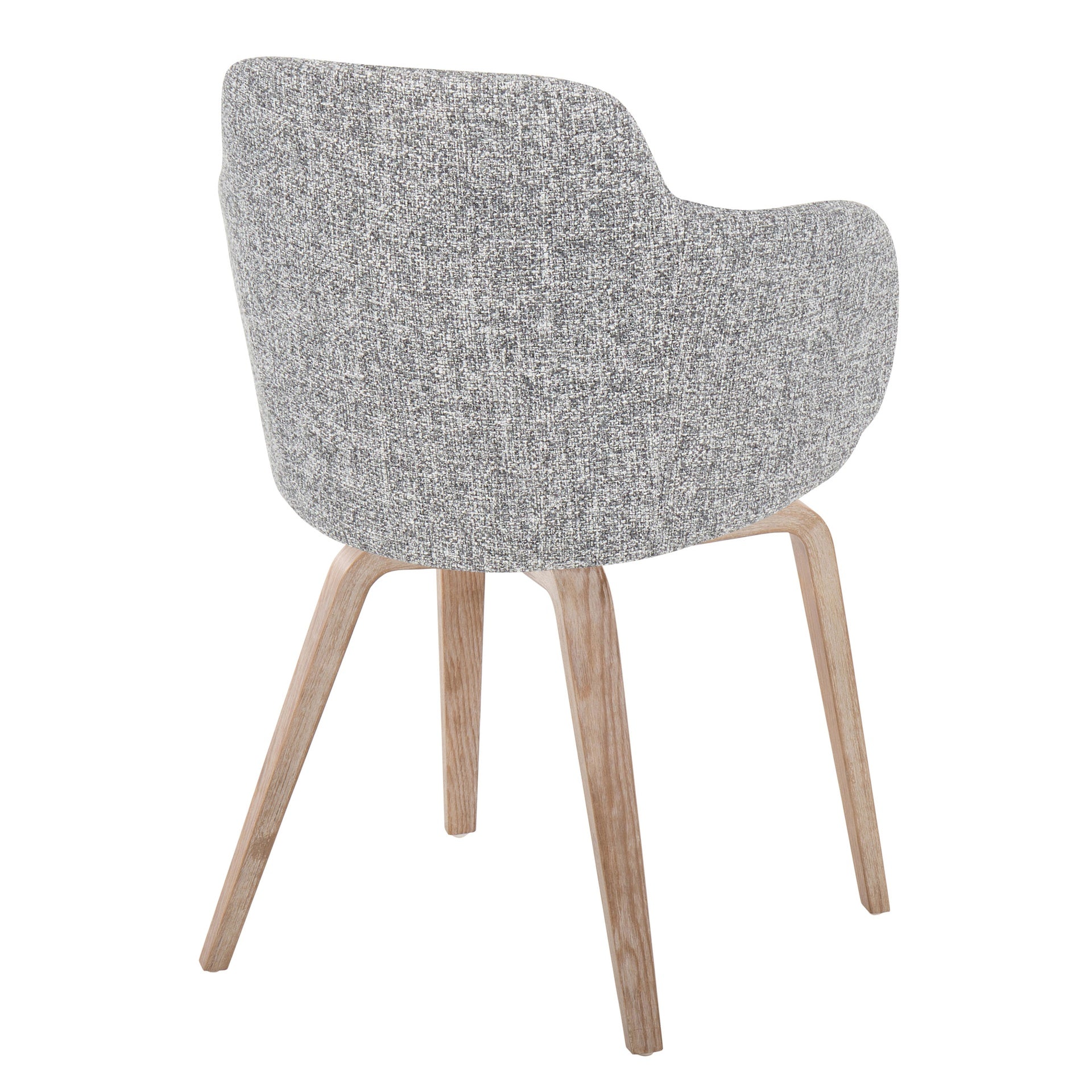 Boyne Contemporary Dining/Accent Chair in Whitewashed Wood and Dark Grey Noise Fabric by LumiSource - Set of 2