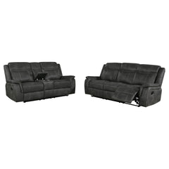 Franklin Charcoal 2-piece Upholstered Reclining Sofa Set