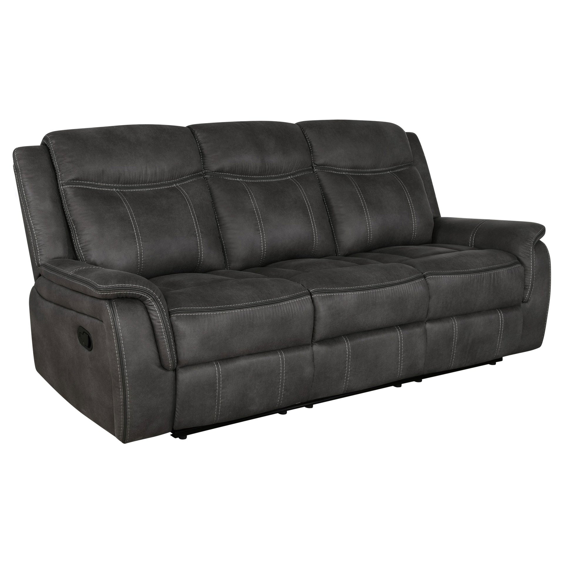 Franklin Charcoal 2-piece Upholstered Reclining Sofa Set