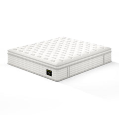 14'' Hybrid Mattress - King, Memory Foam & Pocket Springs for Pressure Relief, Fiberglass Free Ergonomic Home White