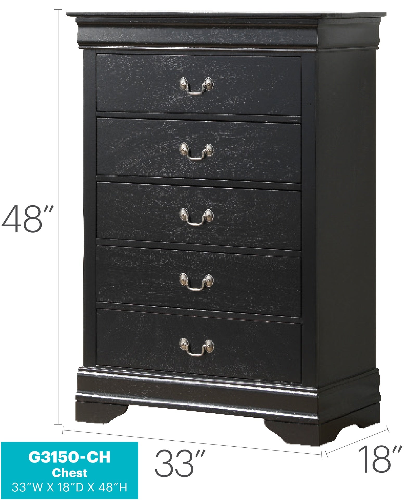 Charming Black Traditional Storage Chest