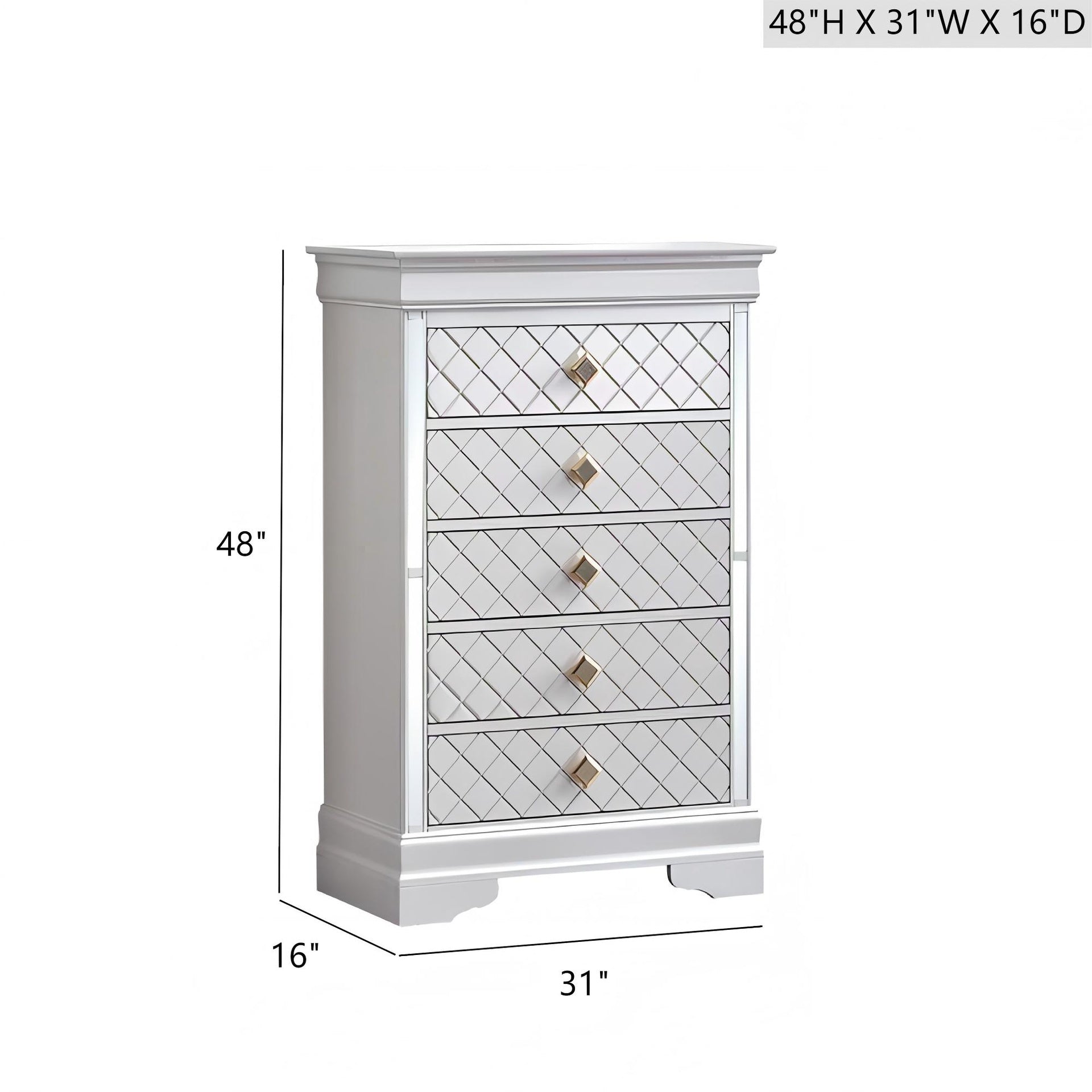 Verona G6735-CH Chest, Pearl White