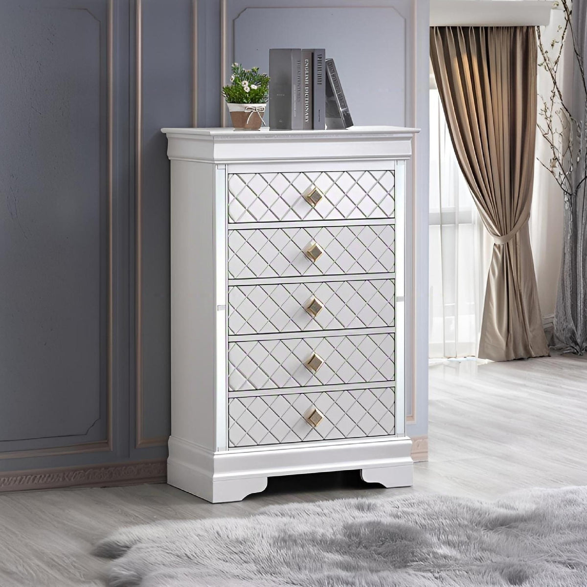 Verona G6735-CH Chest, Pearl White