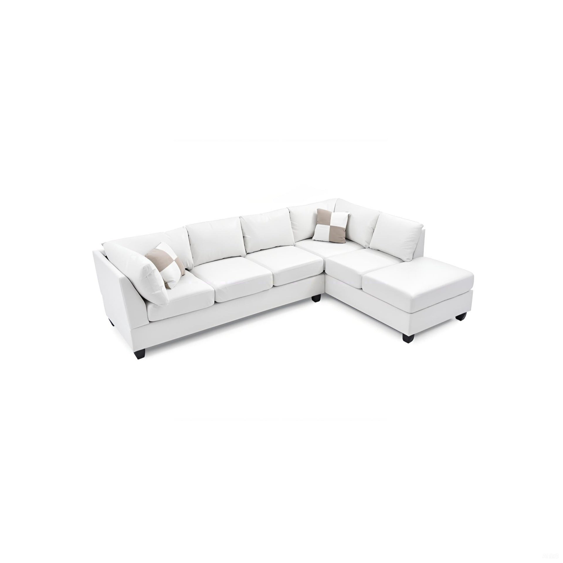 Malone G647B-SC Sectional (Without Ottoman), WHITE