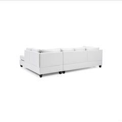 Malone G647B-SC Sectional (Without Ottoman), WHITE