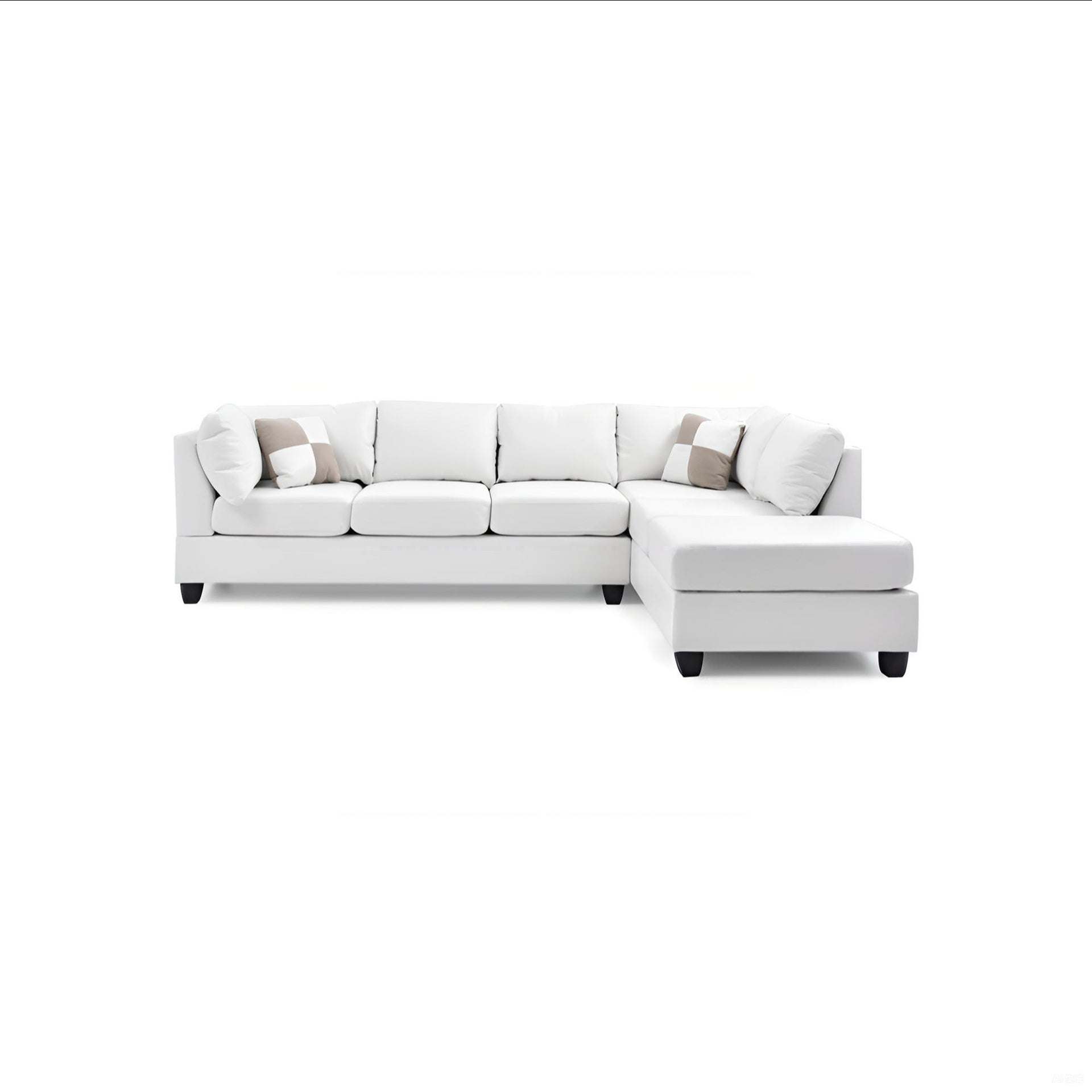 Malone G647B-SC Sectional (Without Ottoman), WHITE