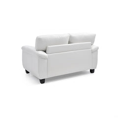 Contemporary White Loveseat With Comfort