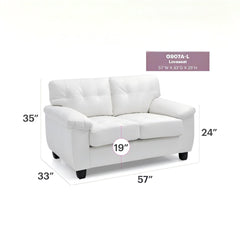 Contemporary White Loveseat With Comfort