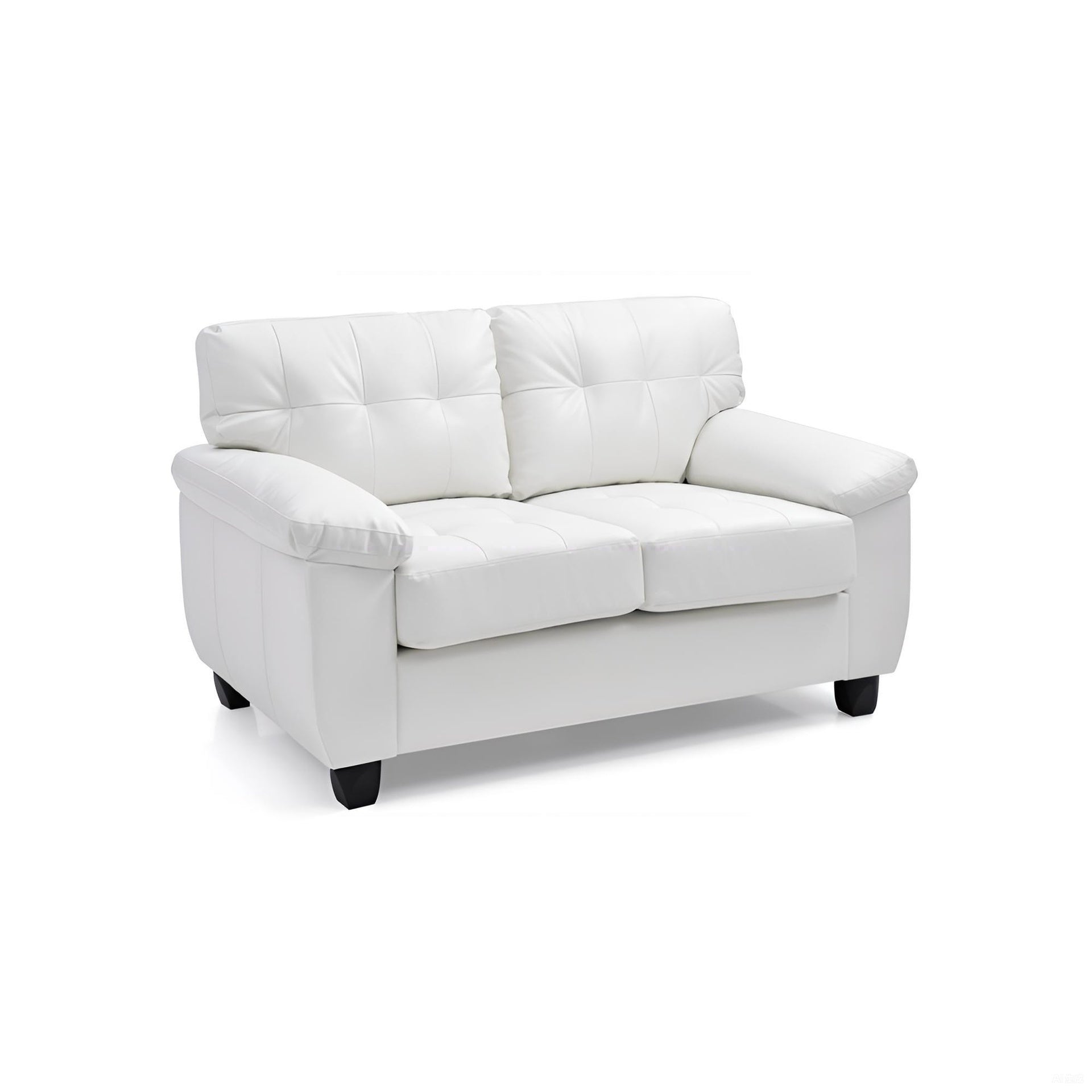 Contemporary White Loveseat With Comfort