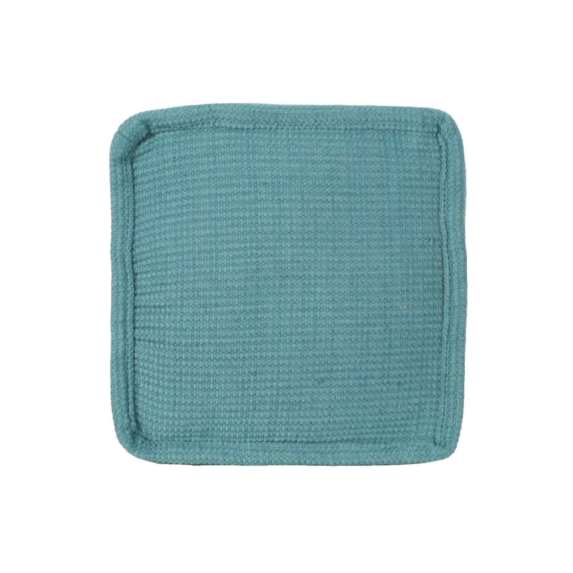 Hansolo Yarn Square Pouf, Teal