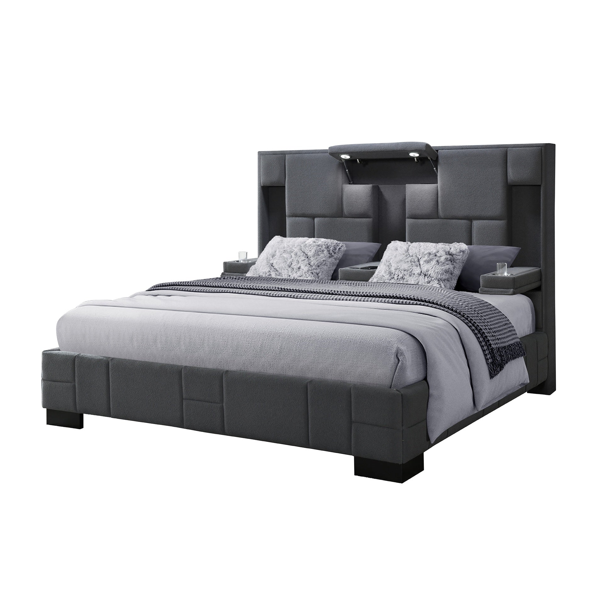 YARIS DARK GREY QUEEN BED