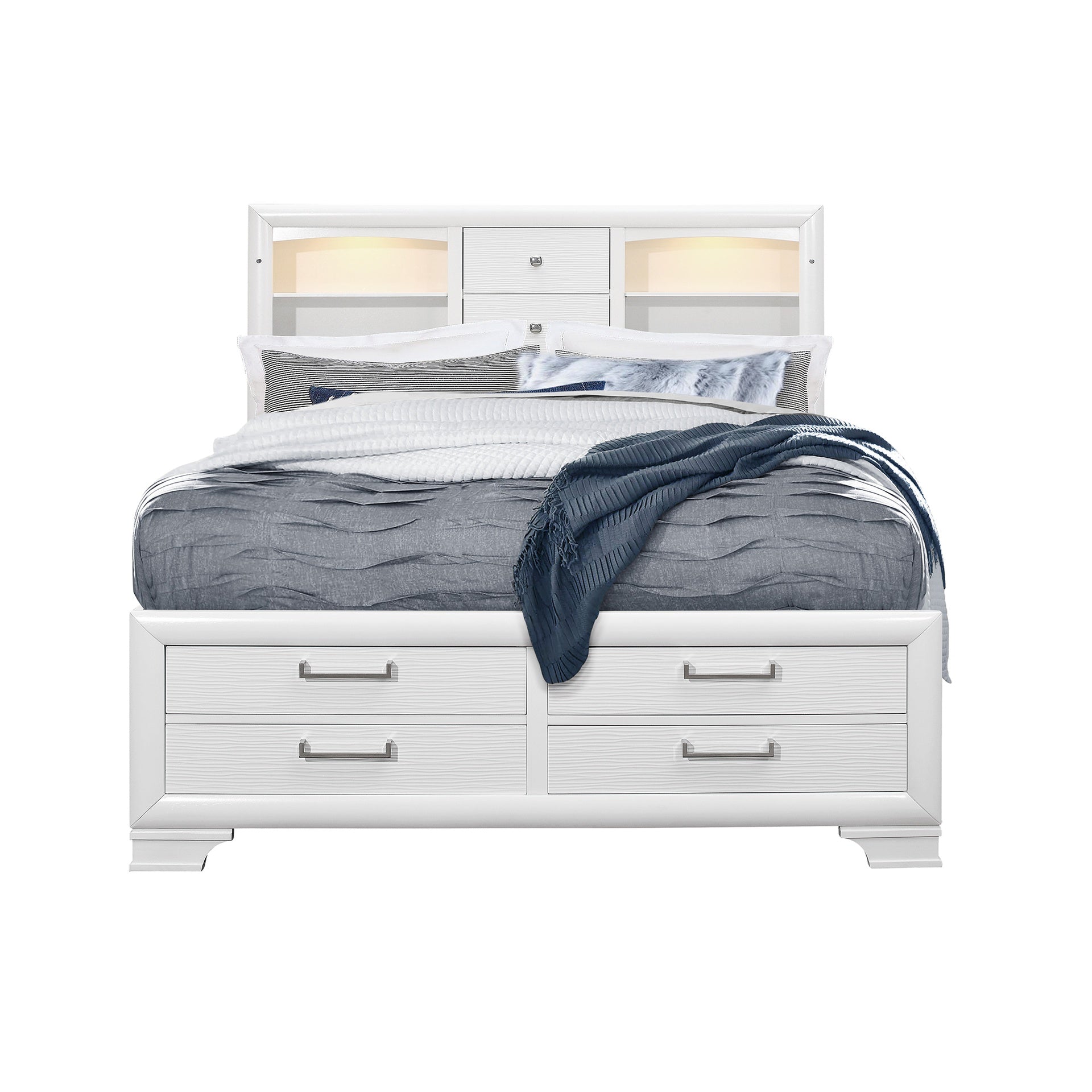 Civic White Queen Storage Bed