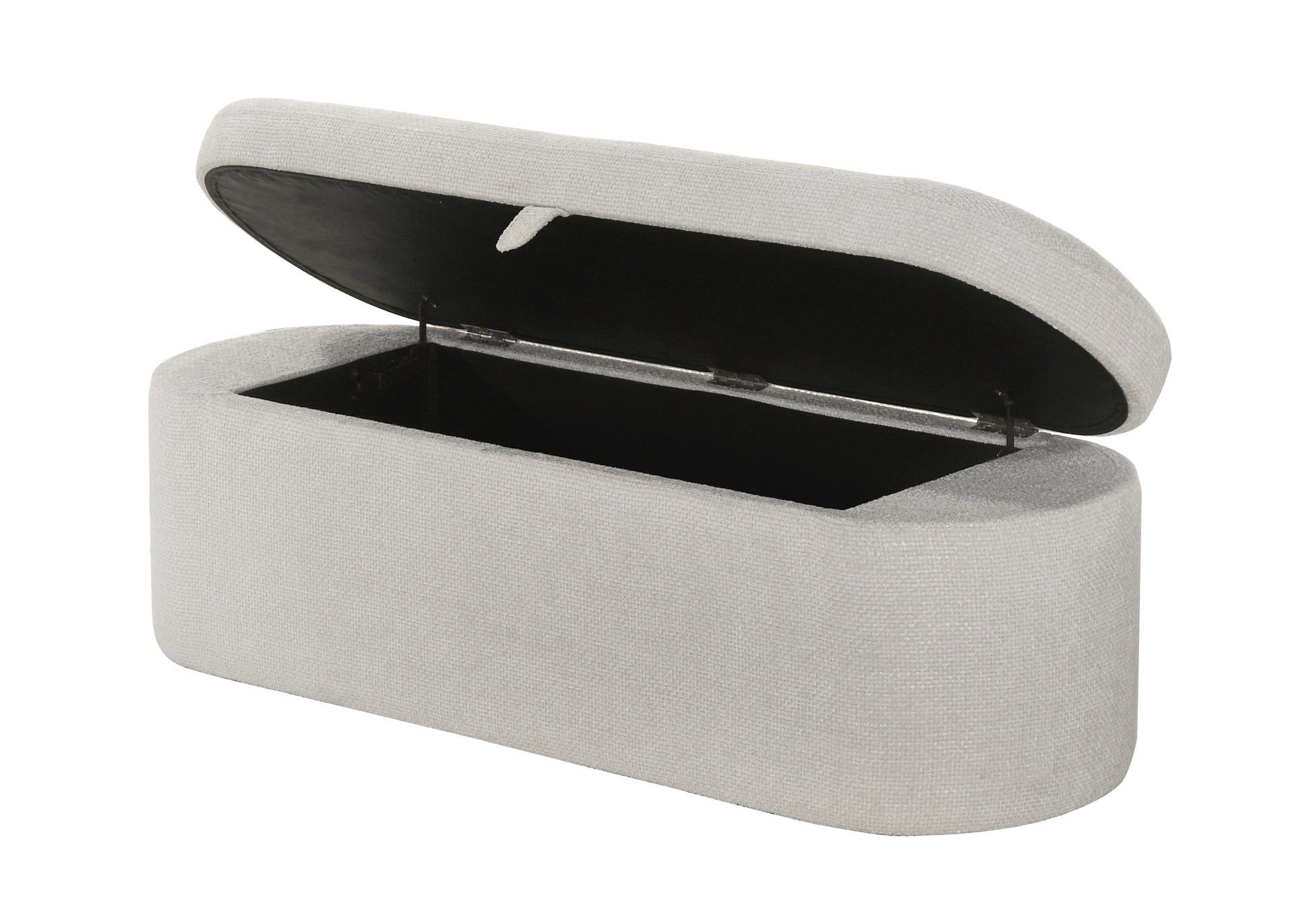 1pc Stylish Functional Storage Bench Spacious Hidden Compartment Cushioned Seat Sturdy Wooden Frame Fabric Upholstery Bedroom Entryway Living Spaces Oatmeal Tweed