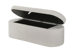 1pc Stylish Functional Storage Bench Spacious Hidden Compartment Cushioned Seat Sturdy Wooden Frame Fabric Upholstery Bedroom Entryway Living Spaces Oatmeal Tweed