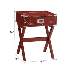 Babs Red Finish Accent Table