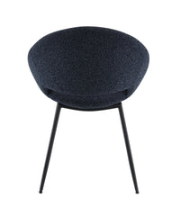 Klaus Black Boucle & Black Finish Side Chair (Set of 2)