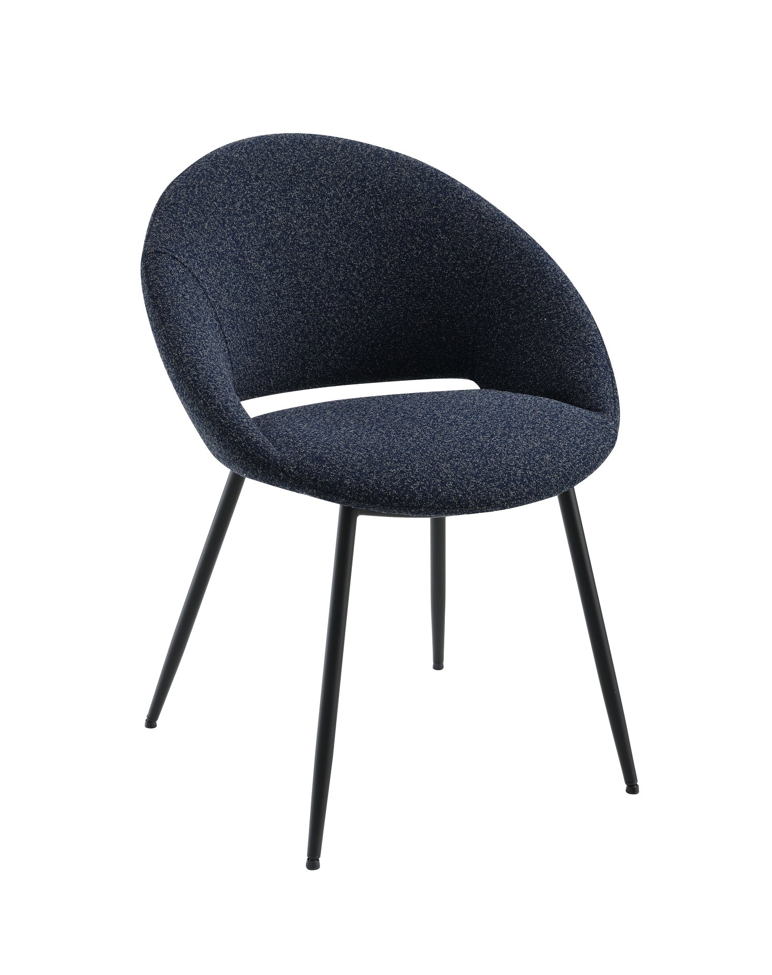 Klaus Black Boucle & Black Finish Side Chair (Set of 2)