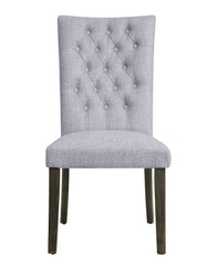 Merel Gray Linen & Gray Oak Finish Side Chair (Set of 2)