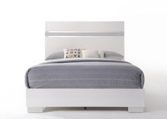 Naima II White High Gloss Finish Queen Bed