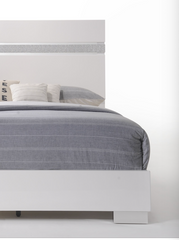 Naima II White High Gloss Finish Queen Bed