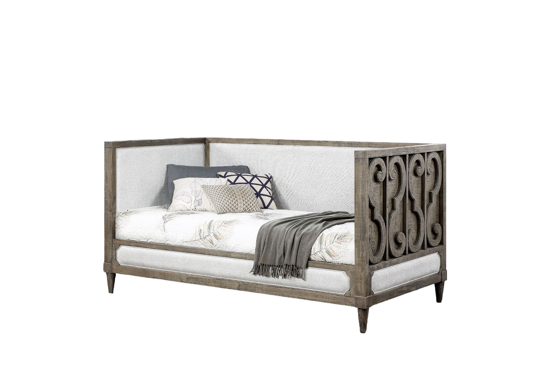 Artesia Tan Fabric & Salvaged Natural Finish Daybed (Twin)