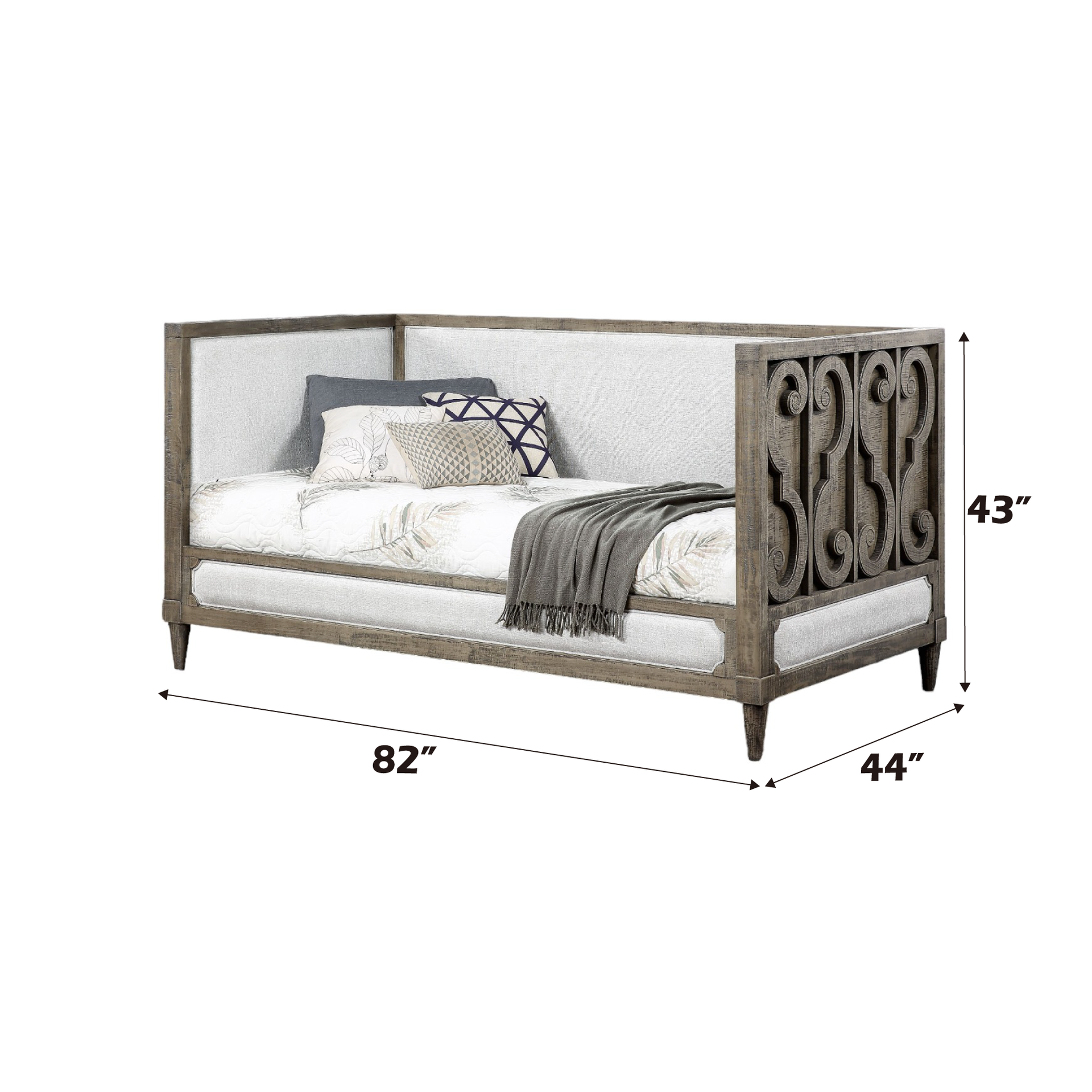 Artesia Tan Fabric & Salvaged Natural Finish Daybed (Twin)