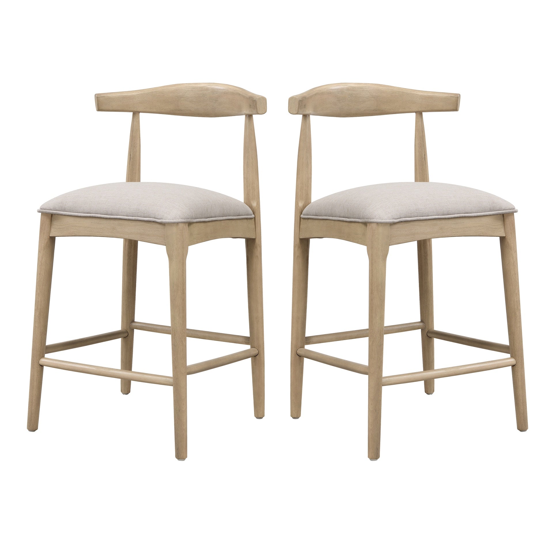 COUNTER STOOL IN PEBBLE FABRIC (SET OF 2)