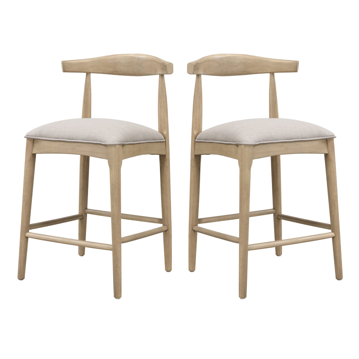 COUNTER STOOL IN PEBBLE FABRIC (SET OF 2)