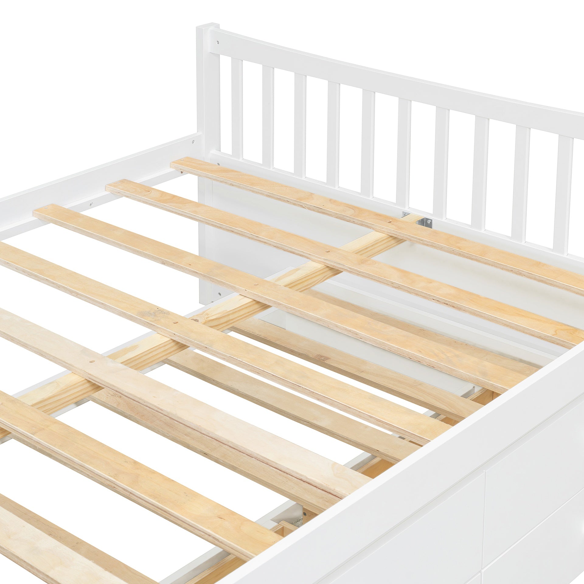 Full size Daybed with Twin size Trundle and Drawers, Full Size, White