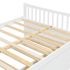 Full size Daybed with Twin size Trundle and Drawers, Full Size, White