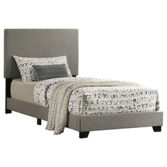 Efram Taupe Upholstered Twin Panel Bed