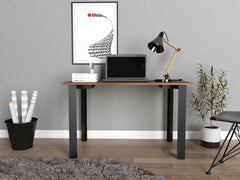 Mahogany Rectangle Writing Desk with Steel Legs