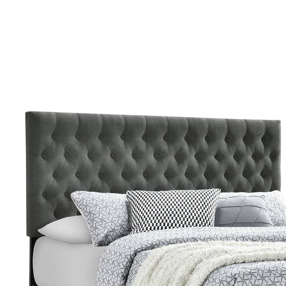 Newport Grey Upholstered Full Storage Panel Bed
