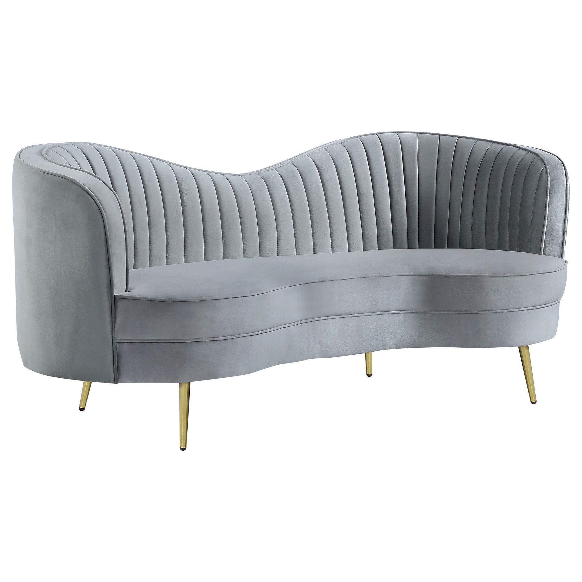 Sophia Grey 3-piece Upholstered Channel Tufted Sofa Set