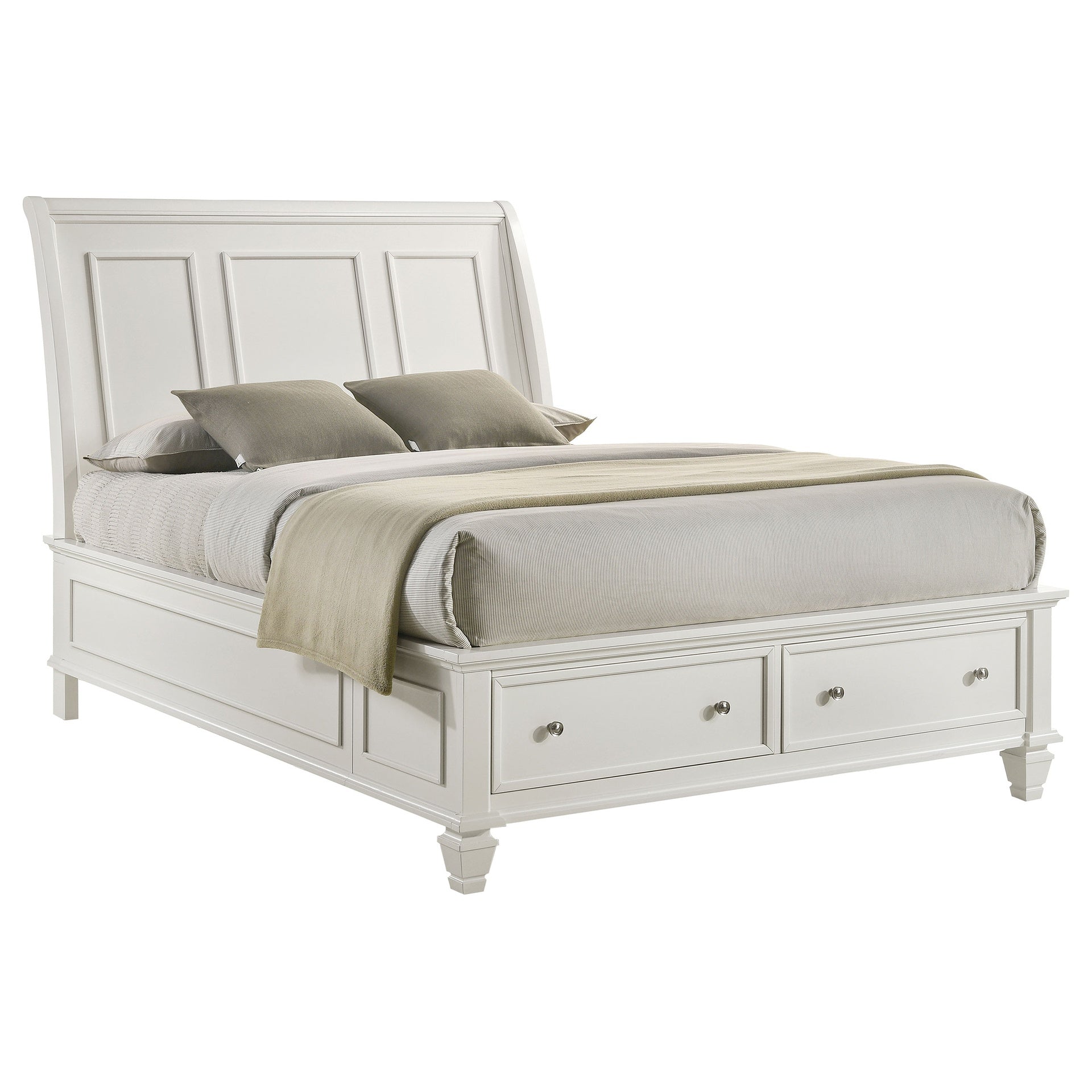 Fresnes Cream White 2-drawer Queen Bed