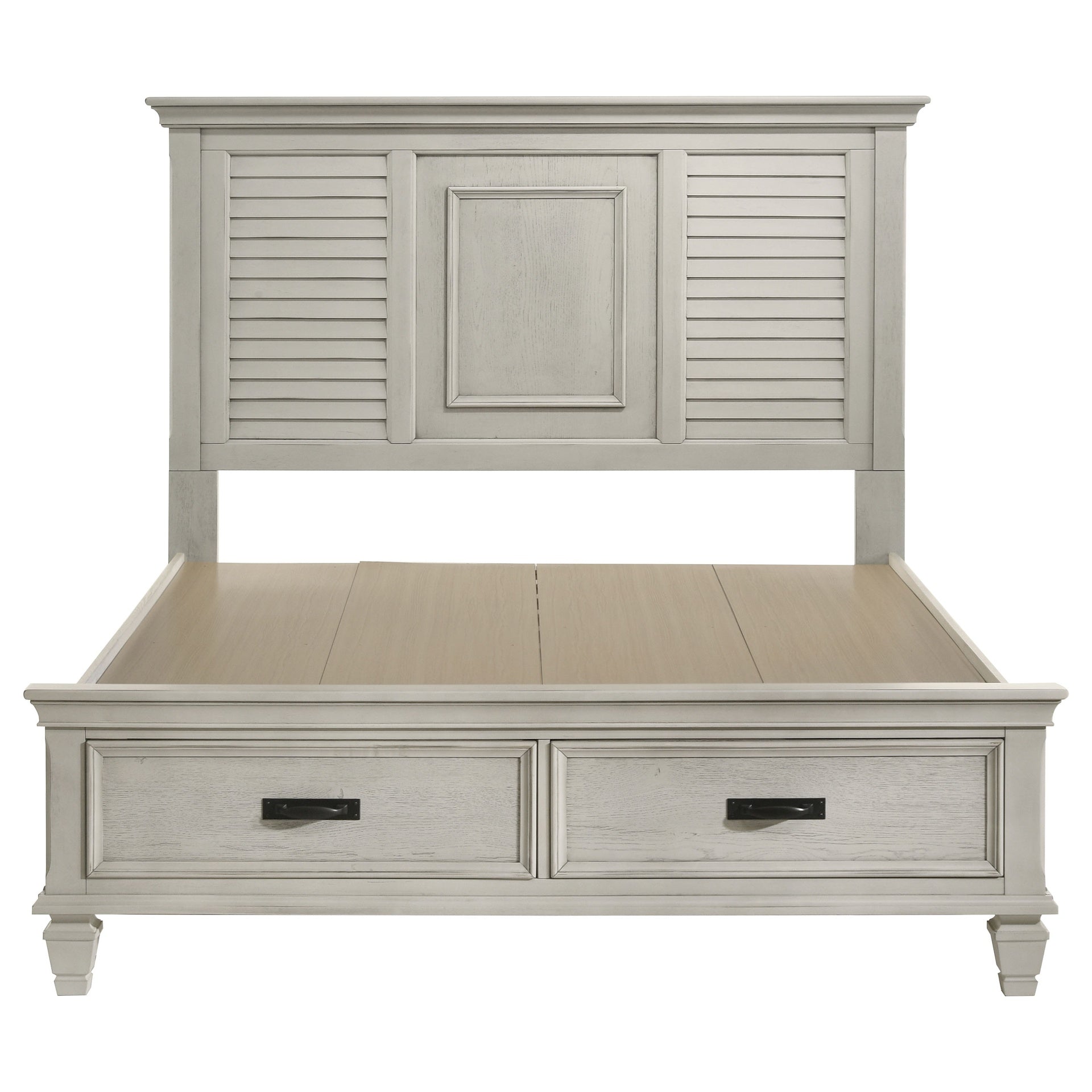 Capistrano Distressed White 2-drawer Queen Bed