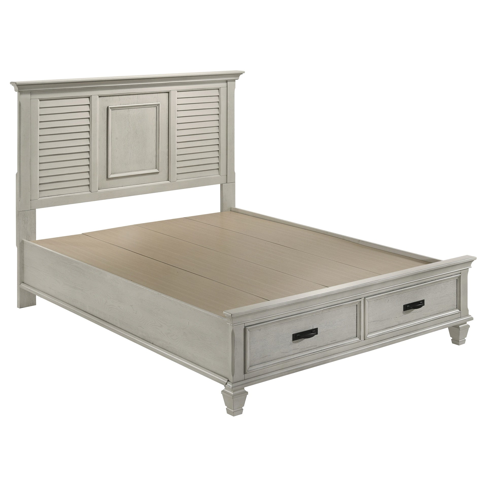 Capistrano Distressed White 2-drawer Queen Bed