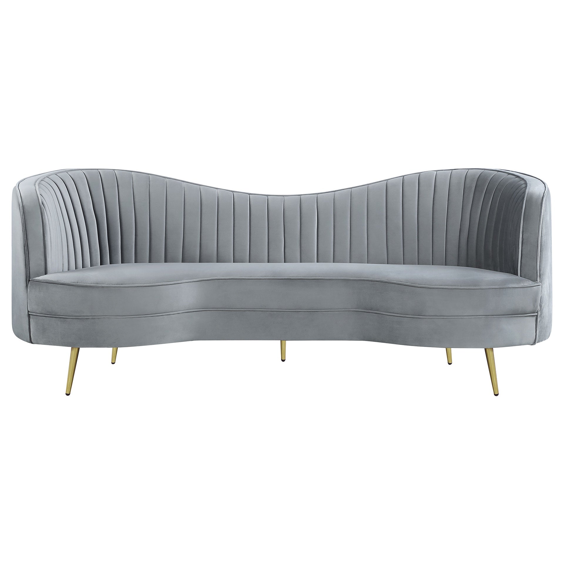 Sienna Grey and Gold 2-piece Camel Back Living Room Set