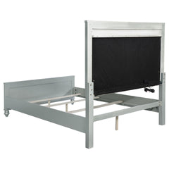 Karmen Metallic Upholstered Tufted California King Panel Bed