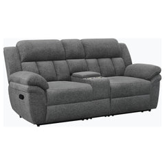 Divine Charcoal Upholstered Motion Loveseat