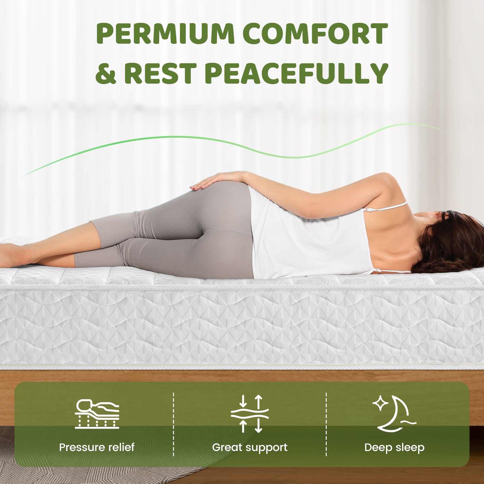 Snuggle 8" Twin Tight Medium Firm Pocket Springs Mattress with Certipur-US Foam